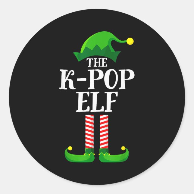 K-p Elf Matching Family Group Christmas Party Pyja Classic Round Sticker (Front)