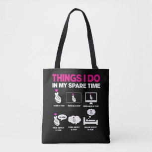 K-Pop addicted Girl Korean Music Lover Kawaii Tote Bag