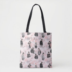 K-Pop & Chill Aesthetic Silhouette Minimalist  Tote Bag