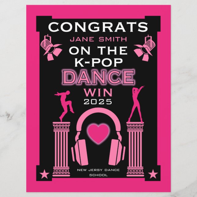 K-Pop Dance Competition Winner Congratulations (Front)