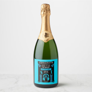 K-Pop Dance Competition Winner Congratulations Sparkling Wine Label