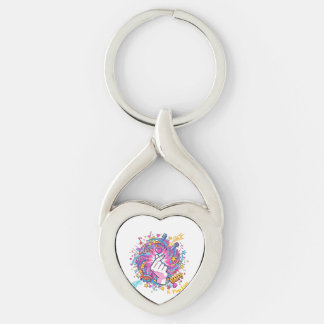 K-Pop Finger Heart Pop Art Design T-Shirt Keychain