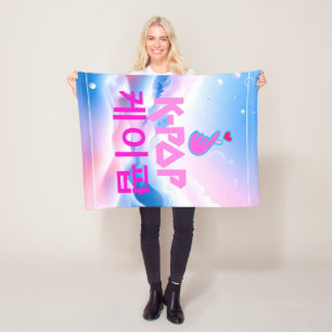 K-Pop Finger Heart: Show Your Love Fleece Blanket