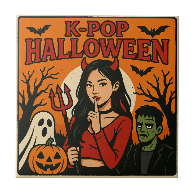 k-pop halloween ceramic tiles (Front)