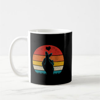 K-Pop Heart Hand Symbol K-Drama Korean Pop Vintage Coffee Mug