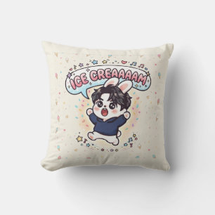K-Pop Ice Cream Stray Rabbit Fandom Throw Pillow