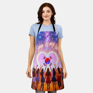 K-pop Is My Life Etched Across the Galaxy Apron