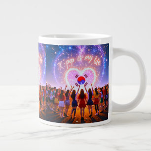 K-pop Is My Life Etched Across the Galaxy Large Coffee Mug