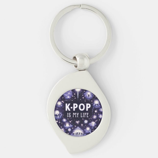K-pop Is My Life Floating Among the Stars Keychain (Front)