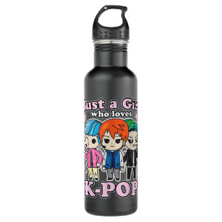 K-Pop Just A Girl Who Loves K-Pop Korean Pop Band 710 Ml Water Bottle