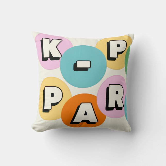 K-pop korean pop party theme custom name throw pillow (Front)