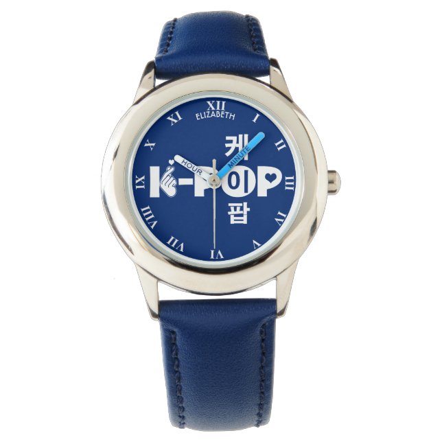 K-Pop Kpop In Korean Kpop Symbol Heart And Hand Watch (Front)
