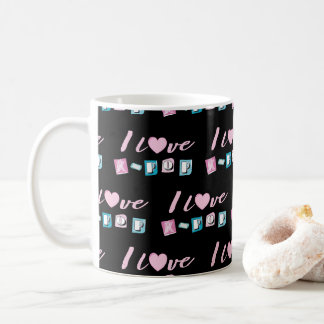 K-pop love korean music fan black pink blue coffee mug