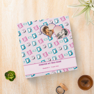 K-pop music hallyu fan black blue pink two photos binder
