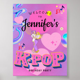 K-Pop Music Star Korean Pop Theme Party Welcome Poster