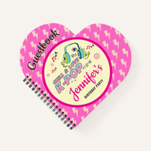 K-Pop Music Star Korean Theme Birthday Guestbook Notebook