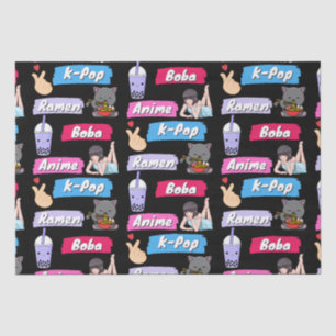 K-Pop, Ramen, Boba and Anime Pop Culture Fan Tissue Paper