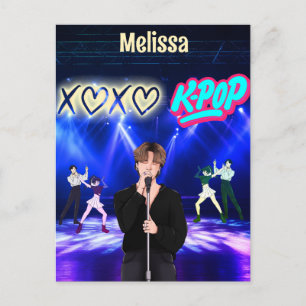 K-Pop Singer on Stage XoXo Love K-Pop Music Custom Postcard