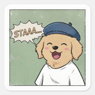 K-Pop STAAA Stray Puppy Inside Joke Fandom Square Sticker