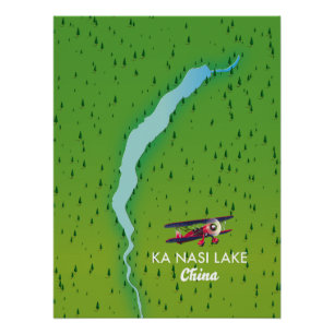 Ka Nasi Lake China map Poster
