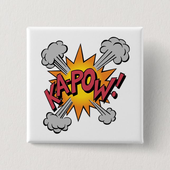KA-POW! Comic Book Graphic 2 Inch Square Button (Front)