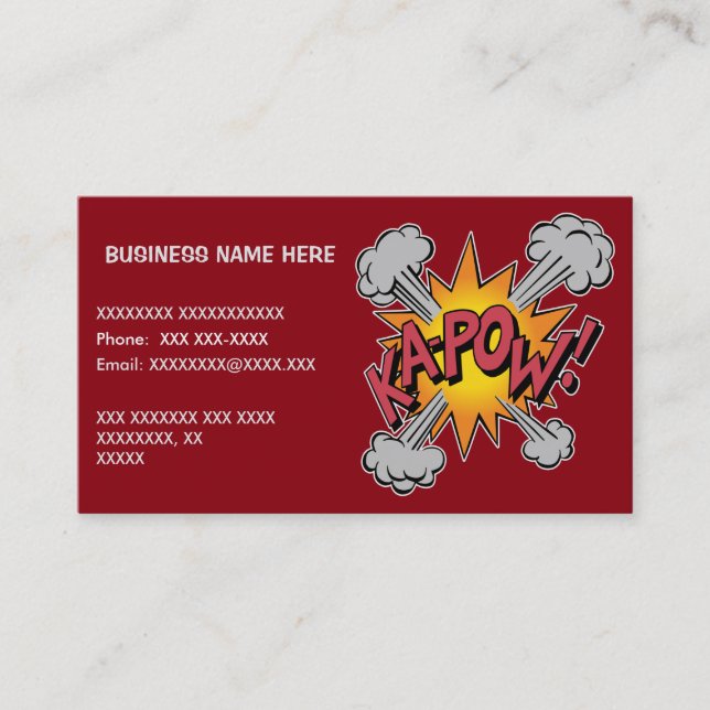 KA-POW! Comic Book Graphic Business Card (Front)