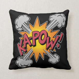 KA-POW! Comic Book Graphic Throw Pillow