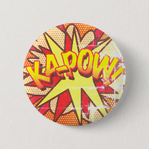 KA-POW Fun Retro Comic Book Pop Art 2 Inch Round Button
