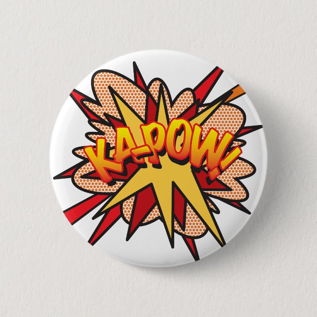 KA-POW Fun Retro Comic Book Pop Art 2 Inch Round Button (Front)