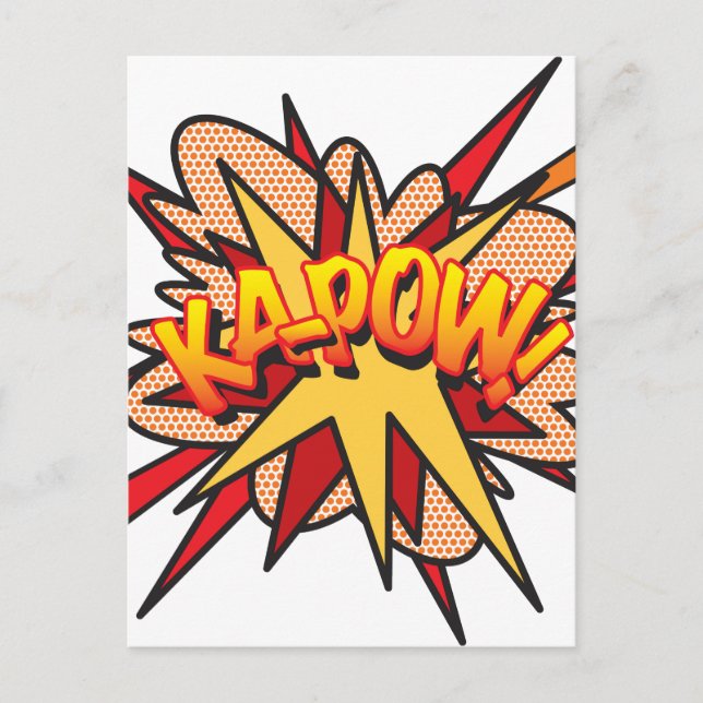 KA-POW Fun Retro Comic Book Pop Art Postcard (Front)