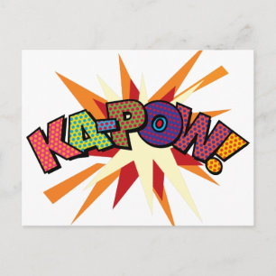 KA-POW Fun Retro Comic Book Pop Art Postcard