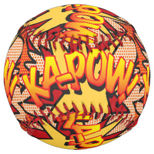 KA-POW Fun Retro Comic Book Pop Art Softball