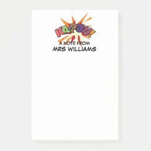 KA-POW Personalized Fun Colourful Comic Book Post-it Notes