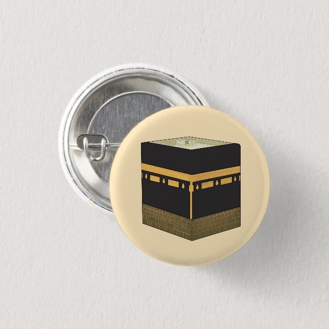 Kaaba - الكعبة - the Kaabah Hand Drawn 1 Inch Round Button (Front & Back)