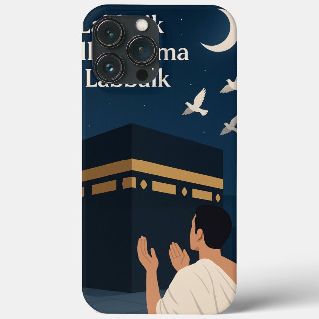 "Kaaba Night Mobile Case – Pilgrim in Prayer under (Back)
