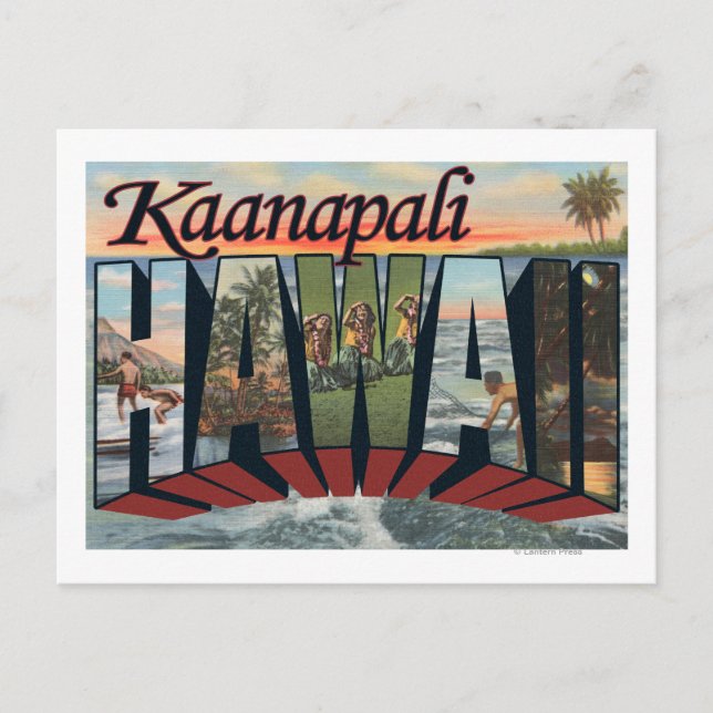 Kaanapali, Hawaii - Large Letter Scenes Postcard (Front)