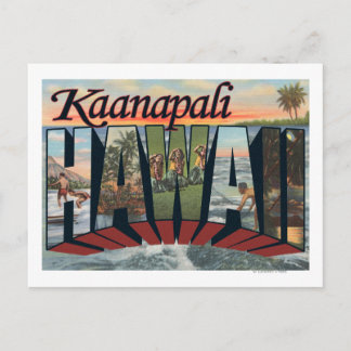 Kaanapali, Hawaii - Large Letter Scenes Postcard