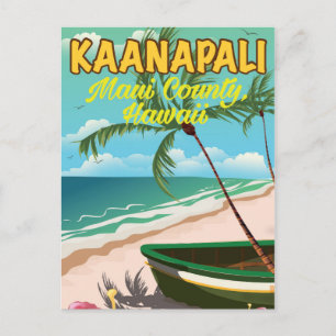 Kaanapali Maui County Hawaii travel poster Postcard