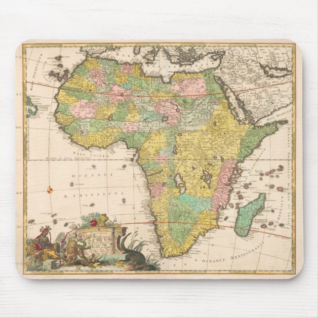 Kaart van Afrika (ca. 1690) by Carel Allard. Mouse Pad (Front)