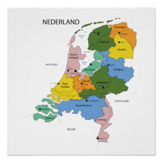 Kaart van Nederland Perfect Poster