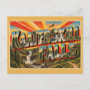 Kaaterskill Falls New York Two-Tier Cascade Art Postcard