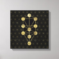 Kabbalah The Tree of Life Gold on Black