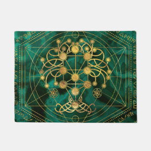 Kabbalah The Tree of Life -Malachite Doormat