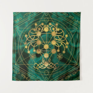 Kabbalah The Tree of Life -Malachite Tapestry