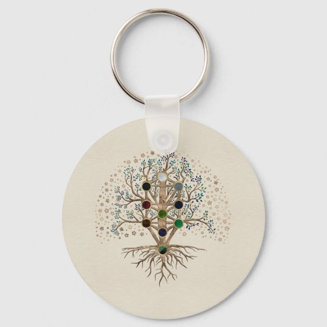 Kabbalah The Tree of Life on canvas Keychain (Front)