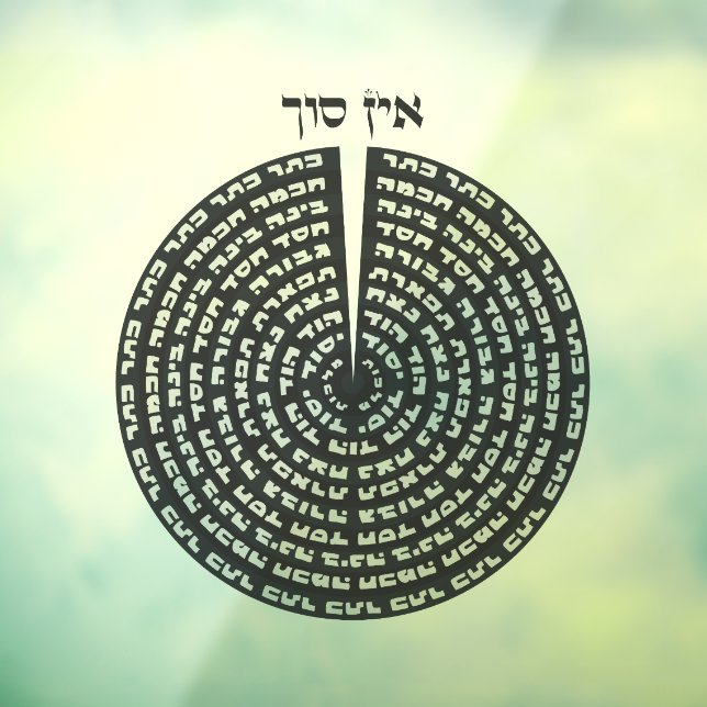 Kabbalistic Creation Hebrew Monochromatic Sefirot  Window Cling (Sheet 3)