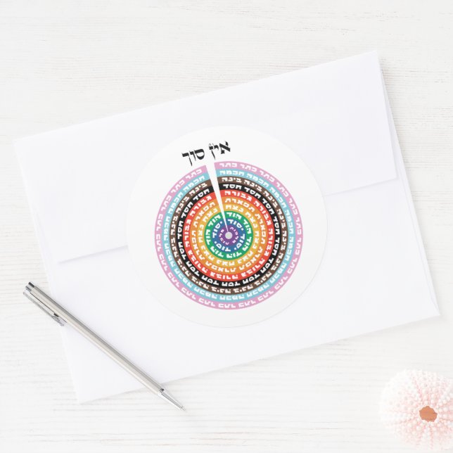 Kabbalistic Creation - Hebrew Queer Sefirot  Classic Round Sticker (Envelope)