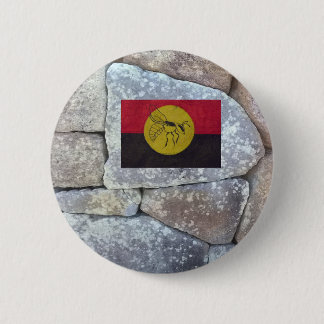 KABI BEE ANCIENT POLYGONAL STONE. 2 INCH ROUND BUTTON