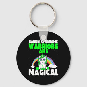 Kabuki Syndrome Awareness Green Ribbon Cute Magica Keychain