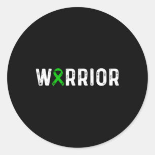 Kabuki Syndrome Warrior Awareness Green Ribbon Kid Classic Round Sticker